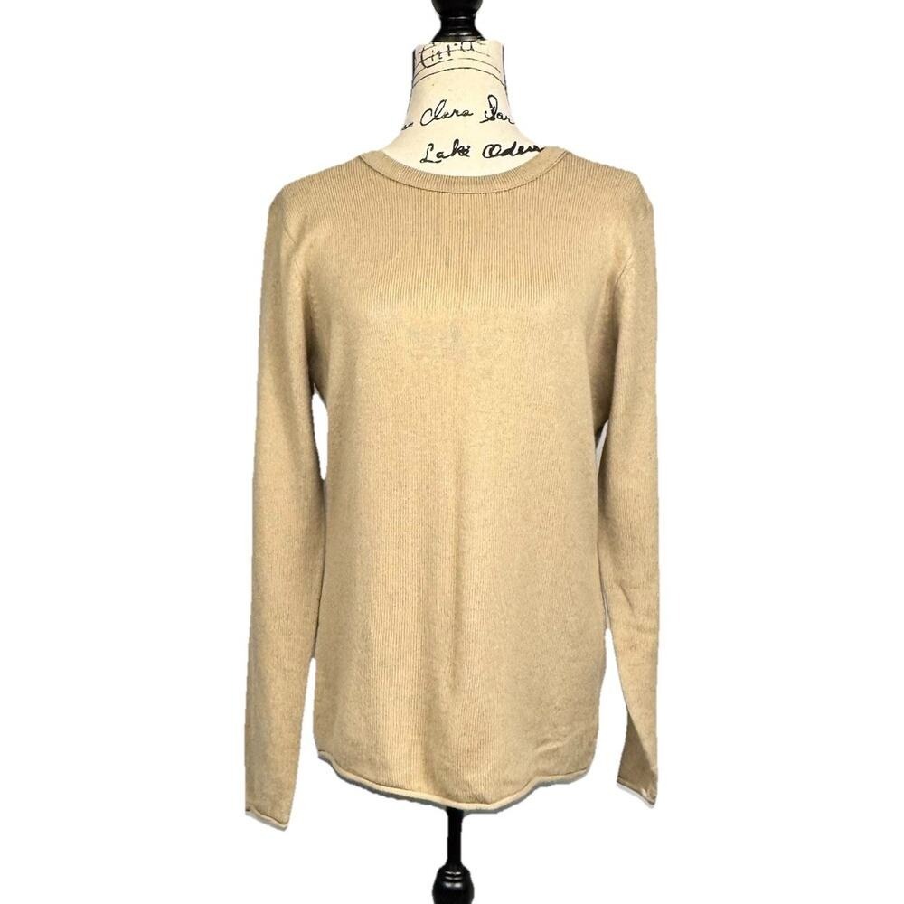 Bitten Sarah Jessica Parker Sweater Tan Wool Cashmere Blend XL Capsule Old Money